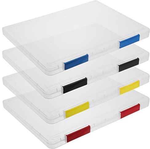 STOBOK 4Pcs Box paper organizer storage magazine portable project case a4 file holder document holder material storage case a5 file case paper case office storage box plastic comics