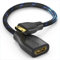 Sonero® Adaptador de ahorro de puertos Mini HDMI a 4K HDMI, alta velocidad premium, enchufe Mini HDMI C a toma HDMI A, contactos chapados en oro, doble blindaje, funda de algodón, 0,15 m