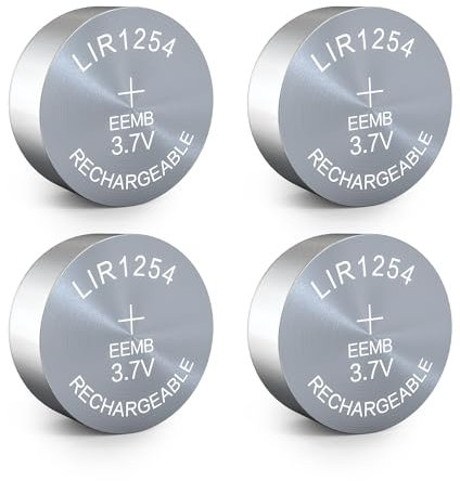 EEMB 4PACK LIR1254 wiederaufladbare Batterie 3.7V Lithium-Ionen Knopf Batterien Münzzelle Batterie für Kopfhörer Wearable Gerät Uhr