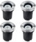 Lumiled 4er Set Bodeneinbauleuchten für GU10 - Bodenstrahler außen IP65 IK09 befahrbar rund Silber Bodenleuchte außen Bodeneinbaustrahler Außenleuchte Wegeleuchte Gartenleuchte Bodenbeleuchtung