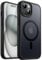 JETech Funda Magnética para iPhone 15 6,1 Pulgadas Compatible con MagSafe, Carcasa Translúcida Mate Trasera Fina Antigolpes (Negro)