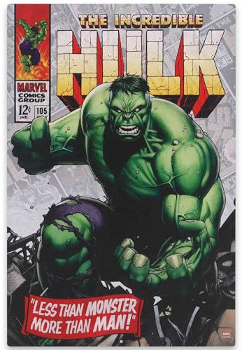 Marvel The Incredible Hulk Comic Book Cover Metal Sign - The Incredible Hulk Wall Decor for Man Cave or Movie Room
