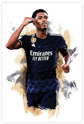 ZOLULA Jude Bellingham – Fußballspieler-Poster, Leinwand, Poster, Schlafzimmer, Dekoration, Sport, Landschaft, Büro, Raumdekoration, Geschenk, ungerahmt, 30 x 45 cm