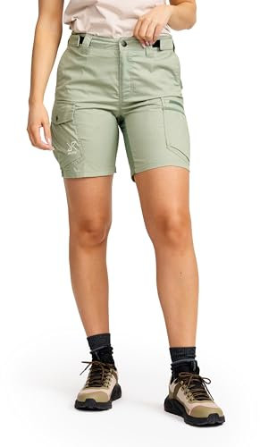 RevolutionRace Rambler Lightweight Pro Shorts für Damen, Leichte Kurze Hose und Wandershorts für Damen, Iceberg Green/Dusty Green, XS