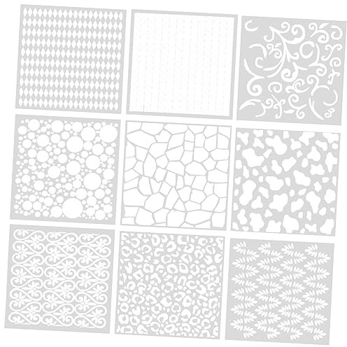 SHINEOFI 9 Sheets Flower Stencils for Walls Boys and Girls Graffiti Stencils Reusable Pattern Painting Templates