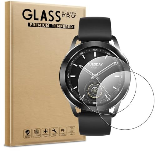 AOKUMA Tempered Glass for Xiaomi Watch S3, Screen Protector, [2 Pack] Premium Quality Guard Film, Case Friendly, Shatterproof, Shockproof, Scratchproof, Oilproof