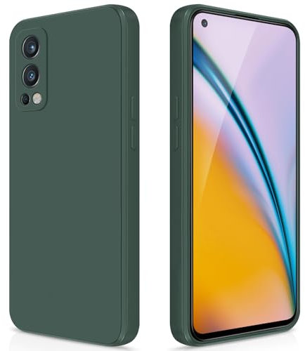 GiiYoon Coque pour Oneplus Nord 2 5G Case en Silicone, Etui de Protection Antichoc Etui Housse Silicone Ultra-Mince avec Couche Intérieure en Fibre et Protection pour Caméra, Vert