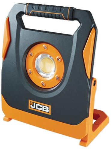 JCB Powerful, Robust Rechargable Site Light, KONNECT 4500 Lumen Brightness Work Light. Power Tool Battery Adaptor, IP65 Waterproof, Built in USB Power Bank | JCB-SL-KONNECT4500