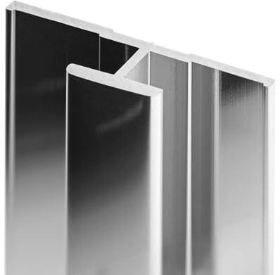 Schulte profilé de jonction 255 cm aspect chromé pour panneau mural de salle de bain DécoDesign, revêtement décoratif douche, recoupable adaptable à la hauteur du panneau