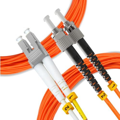 digitX Cavo fibra ottica, Multimode Duplex 62,5/125 OM1, Patch Cord colore Orange (LC/ST, 1M)