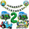 Deko 2. Geburtstag Junge Traktor Geburtstagsdeko 2 jahr Foilballons Fahrzeug Luftballon 2. Geburtstag Grün Zahl Ballon 2 Party Deko