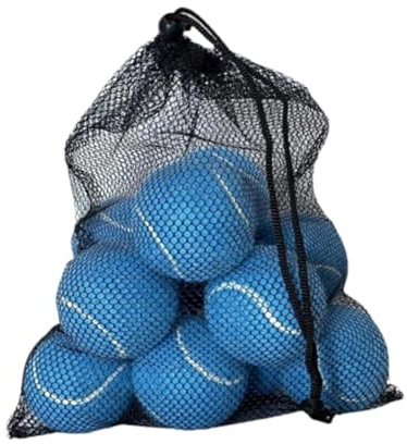 Dickly 12 Stück Tennisbälle, Übungsbälle mit Aufbewahrungstasche, 64 mm Durchmesser, Spielbälle, Trainingsbälle für Sportunterhaltung, BLAU
