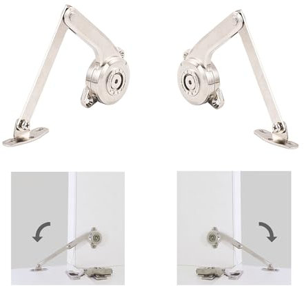 LIKERAINY 90 Gradi Soft-Open Supporto del Coperchio con Apertura Morbida per Porte a Ribalta Apertura Verso il Basso Arresto ad Angolo Arbitrario Cerniera Ammortizzatore per Ante del Mobile 2 Set