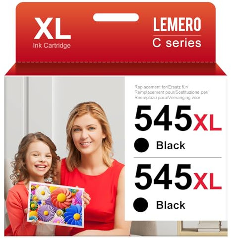 Lemero PG 545XL Schwarz Patronen Kompatibel für Canon Druckerpatronen 545 XL Multipack PG 545 XL für Canon Pixma MX495 TS3350 TS3150 TS3151 MG2555s MG2550s MG3050 MG3051 MG2950(2 Schwarz,2-Pack)