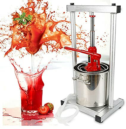 SmPinnaA 12L Obstpresse Edelstahlpresse Entsafter Obstpresse Weinpresse Apfelpresse Beerenpresse Obstpresse Obstpresse Obstmühle Saft Maischepresse
