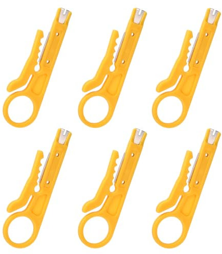 6uds Mini Pelacables, 9cm Pequeño Pelacables de Red Pequeños Cortador de Punzón Pelacables para Cable de Red Teléfono Cable de Datos RJ45/Cat5/CAT-6 Cable UTP