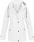 Veste de Pluie Longue pour Femme Manteau à Capuche Coupe-Vent Imperméable d'Extérieur Blanc L