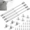 4 Pcs Gas Struts 100N 10KG Gas Strut Heavy Duty Cabinet Door Hinges Gas Lift Strut Kit for Kitchen Cupboard Wardrobe Cabinet Door Toy Box, Silver