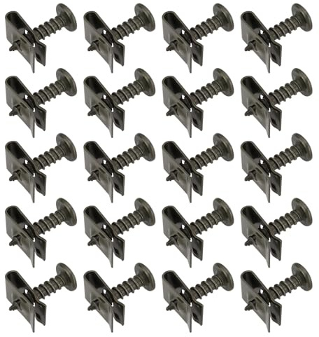 LT Easiyl 20 Lot Vis Autotaraudeuses en Métal avec Couvercle en Plastique M5 X 20 Mm Et Clips de Type U pour Voiture Moto Scooter VTT Cyclomoteur Vélo électrique