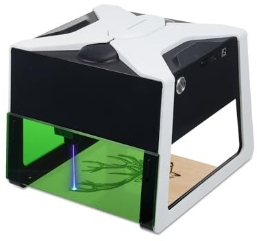 3000 mW Lasergravurmaschine, 85 x 85 mm Arbeitsbereich, 450 nm Laserwellenlänge, APP-Verbindung, hochpräzises Gravurwerkzeug für Kunststoff, Holz, Lebensmittel, Leder, Papier, Bambus, Bastelpapier,