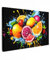 MuchoWow© Bilder Groß 120x80 cm XXL Wohnzimmer Deko Modern Wandbild Kunstdruck auf Leinwand Bild Schlafzimmer über Bett Room Decor Geschenke Frucht - Graffiti - Bunt - Orange - Erdbeere - Abstrakt