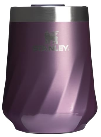 Stanley The Reserve Textured Wine Tumbler | 11oz | Splash-Proof Lid | Cold Drinks & Cocktail Cup | Insulated Stainless Steel Wine Glass | Wisteria Shine