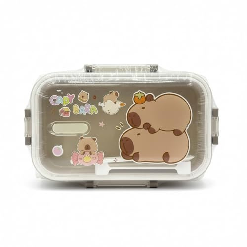 Capybara Fiambrera, Niños Fiambrera Campus, Lonchera Infantil con Compartimentos, Reutilizable Bento Box, Bentos Box Lonchera Caja de Almuerzo Escuela para Escuela, Pícnic, Trabajo, Viajes