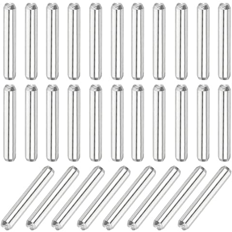 QUARKZMAN 110pz 1mm x 6mm, Cilindrica Perno in 304 Acciaio Inox, Spina Centraggio, Perno di Supporto in Metallo, Perni per Produzione Meccanica Industria Installazione Mobili, Argento