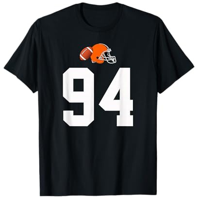 Americano Fútbol Casco Estilo Vintage Número 94 Camiseta