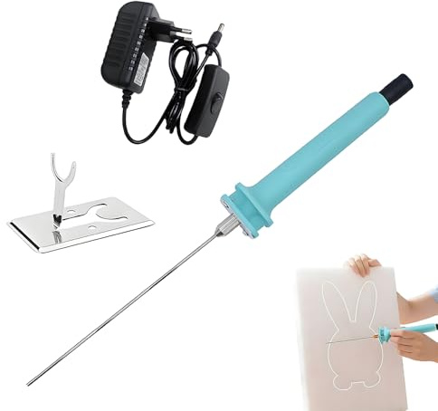 Styroporschneider, Elektrischer Schaumstoffschneider Heißdrahtschneider 15cm, 30W Foam Cutter, Schneidstift inkl. Halterung für Styroporbogen DIY Schnittkanten & Modellbau, EU-Stecker AC110-240V