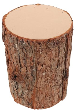 HOODANCOS Supporto per Albero di Natale Tronco in Legno Effetto Realistico, Base Leggera e Decorazione Rustica per Centrotavola e Porta Tealight Natalizio