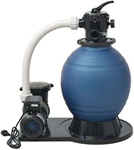 Ziaphsol POMPA FILTRO A SABBIA 1000W 16.800L h XL CONTENITORE FILTRO ANTICORROSIONE 46 CM 18 POLLICI PER PISCINE FUORI ATTACCO 3,8 CM CON PREFILTRO ESTERNO PER LA Cura