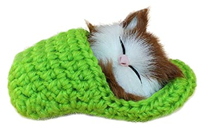 Generico Simpatiche Pantofole per Gatti addormentati Che suonano Simulazione Peluche Giocattolo per Animali Decorazioni Regalo per Bambini Bambole e Peluche 615