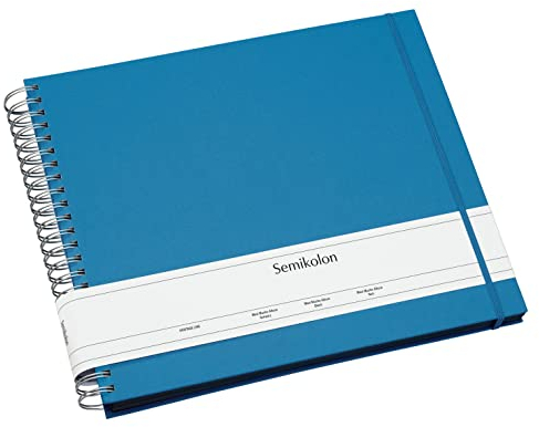Semikolon 357553 Spiral Album Maxi Mucho - 34,5x30 cm - Fotoalbum, 90 Seiten schwarz, Fotobuch, azzurro hell-blau