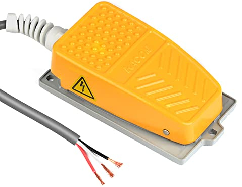 QLOUNI Industrielle Fußschalter Momentary Metall Fußpedal Schalter 250 V 10A Tritttaster