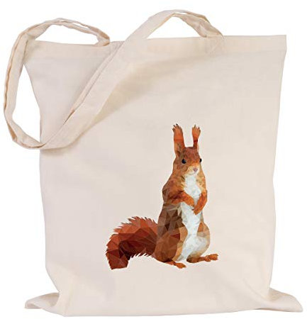 JUNIWORDS Jutebeutel - Wähle ein Motiv & Farbe - Eichhoernchen Farbe: Natur