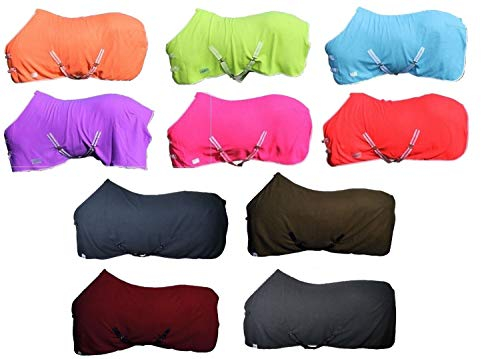 netproshop Basic Pferde Abschwitzdecke mit Kreuzbegurtung Fleece Qualität Gr. 105-155, Groesse:130, Farbe:Bordeaux