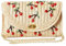 EVEOUT Sacs à Main portés épaule en Paille pour Femme Filles Sac à bandoulière brodé Motif Cerise Pochette de Paille pour la fête de Mariage d'été Cerise