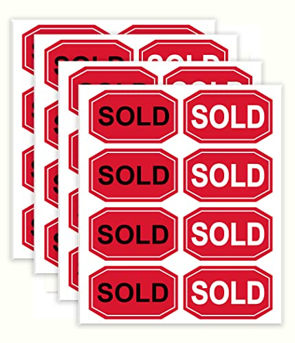 Sold Stickers for Retail Store 2 x1.2 inch Fluorescent Red 520 Sold Point Labels for Sale Pricing Inventory Control Retail Stickers