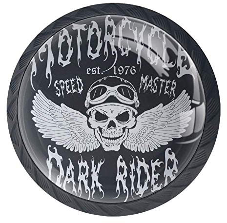 EZIOLY Möbelknöpfe, Totenkopf-Design, dekorative Knöpfe, Schrank, Schubladen, Kommode, Zuggriff, 4 Stück