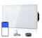 BSEED Doble Interruptor Inteligente WIFI 2 Gang 1 Vía (Requiere Cable Neutro) Compatible con Alexa/Tuya/Smart Life, Interruptor de Luz de Pared con Panel de Vidrio 157mm Blanco