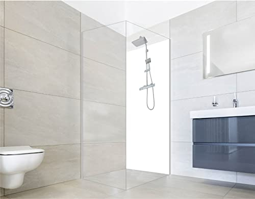 NORILIVING Duschrückwand Fliesenersatz Dusche 100x200 cm Weiß blanko | Duschwand ohne Bohren 1 teilig | Wandverkleidung Bad Aluverbundplatte 3 mm
