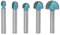Saipor 6mm Shank Cove Core Box Router Bits Set Carbide Tipped Round Nose Double Edging Router Bits for Woodworking Grooving, Pack of 5