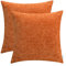 CaliTime Kissenbezüge für Couch, Sofa, Heimdekoration, einfarbig, weiches Chenille, 50 x 50 cm, Hellorange, 2 Stück