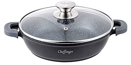 Servierpfanne Schmorpfanne Kochtopf Deckel Induktion Ø32cm Aluguss Topf Pfanne