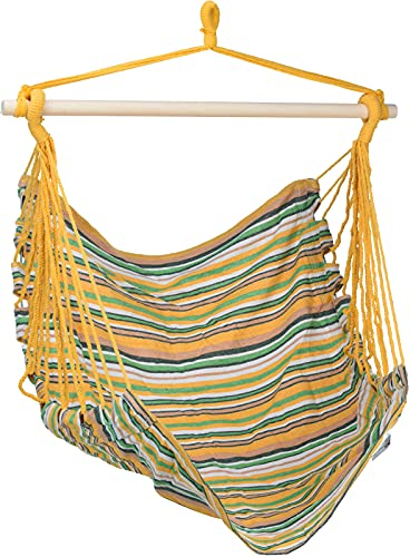 Trendyshop365 Hängesessel Hängestuhl Hängesitz Hänge-Schaukel Sitz bis 120 kg Belastbar Indoor Outdoor (gelb)
