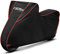 Favoto Verbesserte Version Motorradabdeckung Wasserdicht Motorrad Abdeckpane XXXL 300D mit Langen Reflektionsstreifen Schwarz Rot 265cmx105cmx125cm
