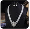 Unicra 1920er Jahre Gatsby Perlen Halskette Ohrringe Set Prinzessin Braut Perlenschmuck Sets Silber Kristall Mehrschichtige Halskette Zubehör für Frauen und Mädchen