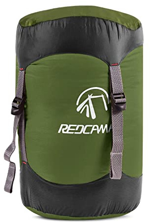 REDCAMP Nylon Compression Stuff Sack for Sleeping Bag, Lightweight Compression Bag for Camping Outdoor Hiking Backpacking Travelling, Blue (no sleeping bag)