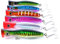 GudGmtoy 6 Stück schwimmende Köder große Popper Köder Topwater Angelköder Salzwasser Angeln künstliche Harte Kunstköder Barsch Thunfisch Popper Köder für Seabass, Hecht, Barsch, 13 cm